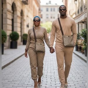 Gucci Vintage GG Monogram Messenger Shoulder Bag COA